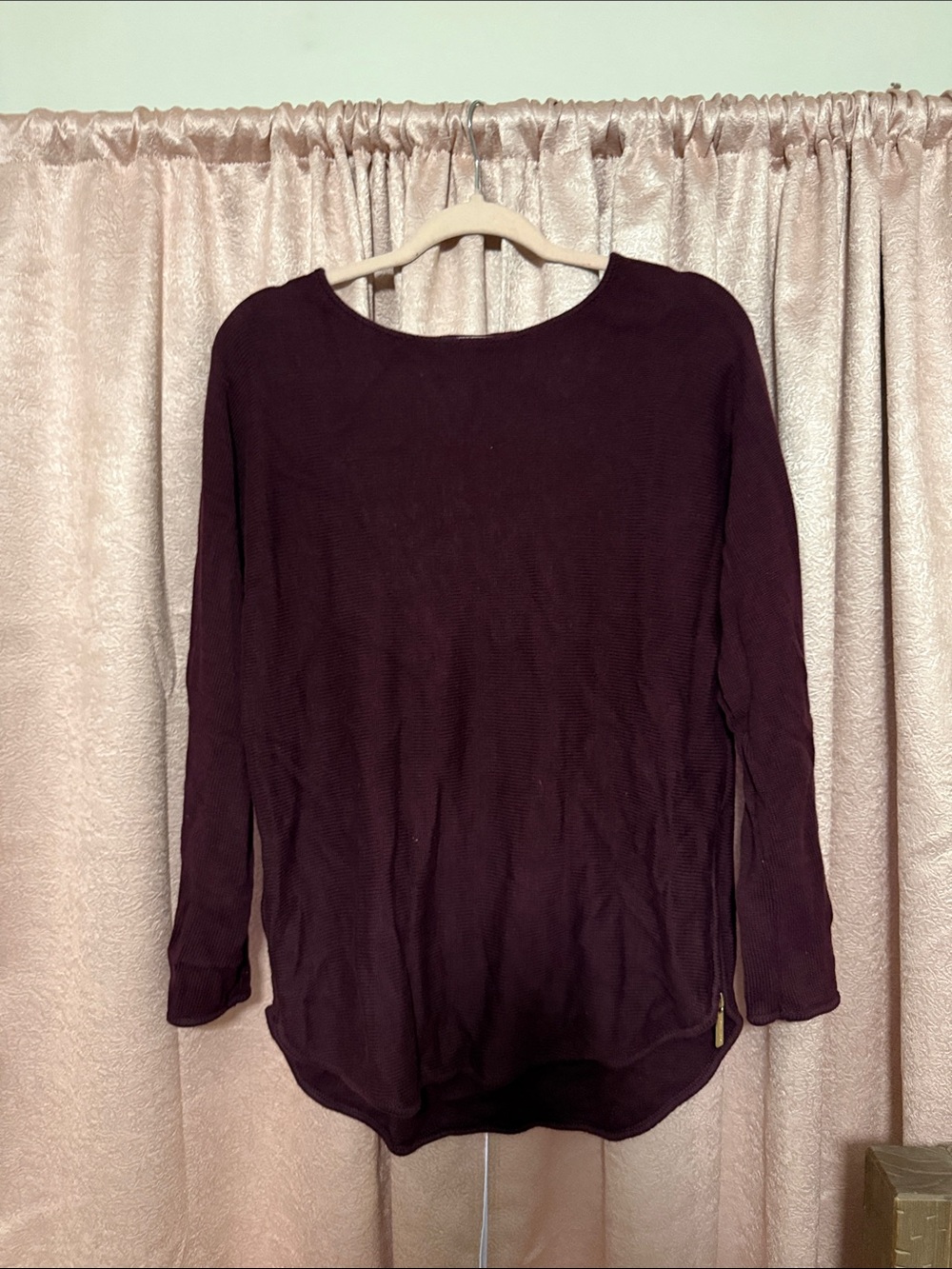 Michael Kors - Women's Long Sleeve Scoop Neck Top - Deep Burgundy
